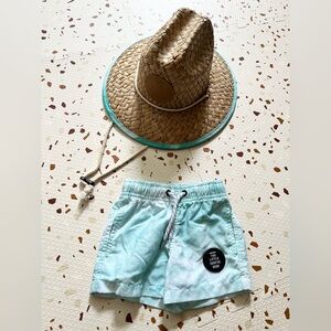 Little Surfer Dude baby swim trunks + matching lifeguard hat